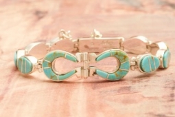 Calvin Begay Genuine Kingman Turquoise Native American Bracelet
